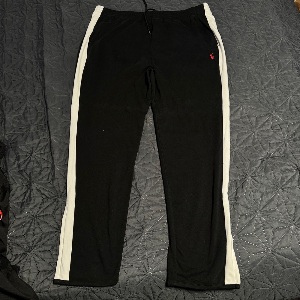 Polo by Ralph Lauren Black Sweatpants with White Logo Print